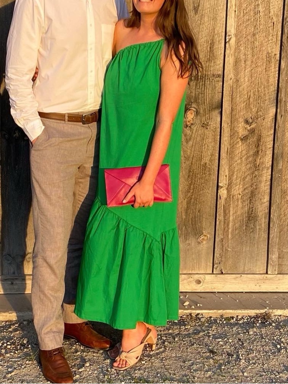 Zara One-Shoulder Green Maxi Dress - Picture 3 of 6